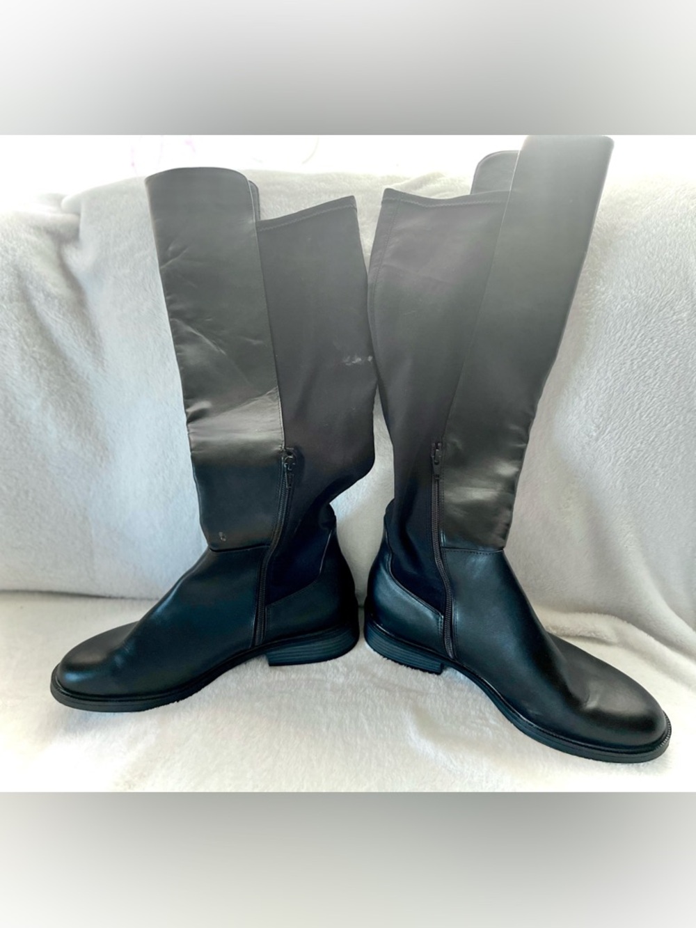 Classic Black Knee-High Zip Riding Boots